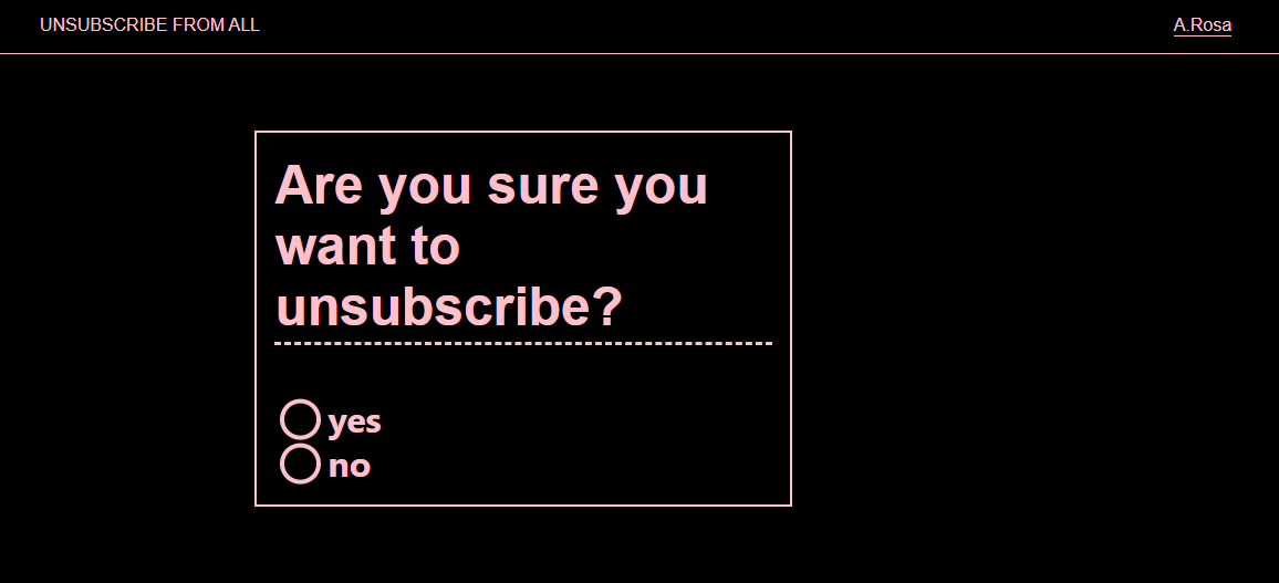 Unsubscribe From All – Agustin Rosa